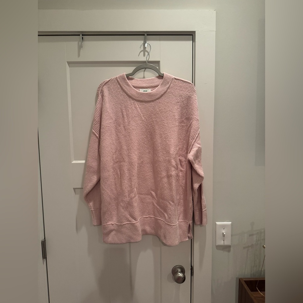 Aerie Soft Pink Crew Neck Sweater
